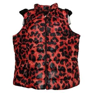 Coleen Lopez Leopard Print Puffer Vest